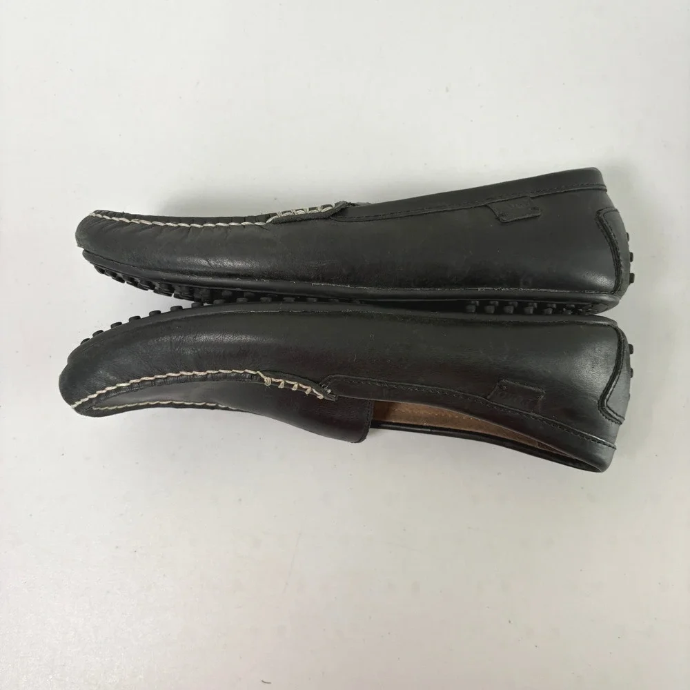 Polo Ralph Lauren Woodley Driving Loafers Mens 8.5 D Black Leather Slip On Shoes